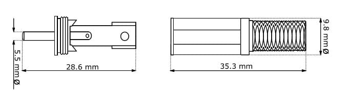 DC plug Ø2,5/Ø5.5 with cable protector