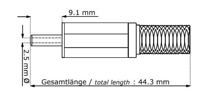 DC plug Ø2,5/Ø5.5 with cable protector
