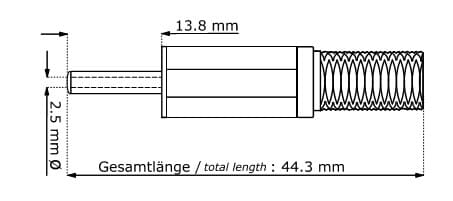 DC plug Ø2,5/Ø5.5 with cable protector