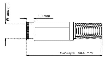 DC plug Ø2,5/Ø5.5 with cable protector, female