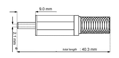 DC plug Ø2,1/Ø5.5 mm. with cable protector
