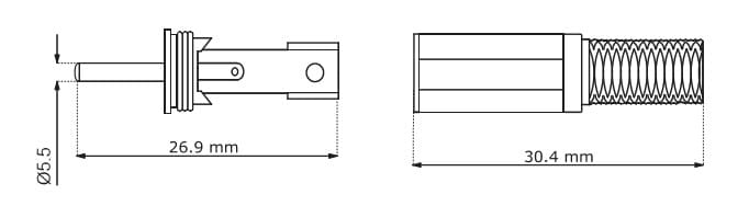 DC plug Ø2,1/Ø5.5 with cable protector