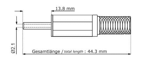 DC plug Ø2,1/Ø5.5 with cable protector