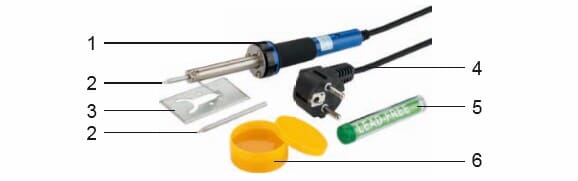 Soldering kit for fine soldering work, 5 parts