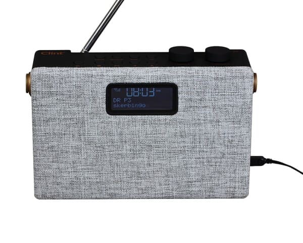 Clint F7 DAB+ / FM stereo radio with Bluetooth. Grey-black-copper.