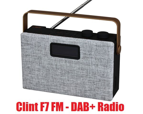 Clint F7 DAB+ / FM stereo radio with Bluetooth. Grey-black-copper.