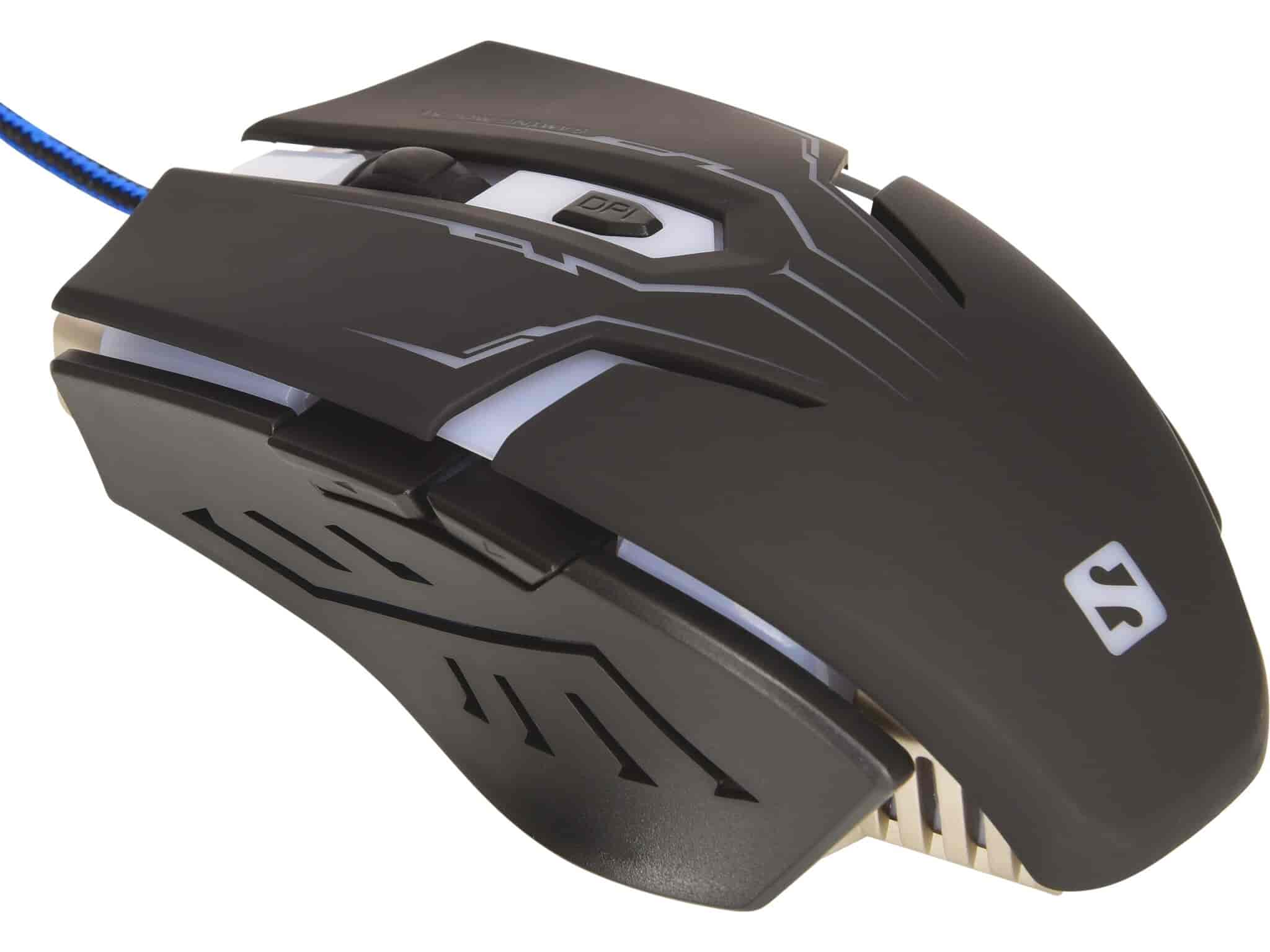 Eliminator mouse - tung 2400 DPI præcisionsmus, 6 knaps uSB mus med 7 x multicolor LED. Fræk, hurtig og præcis mus til gameren.
