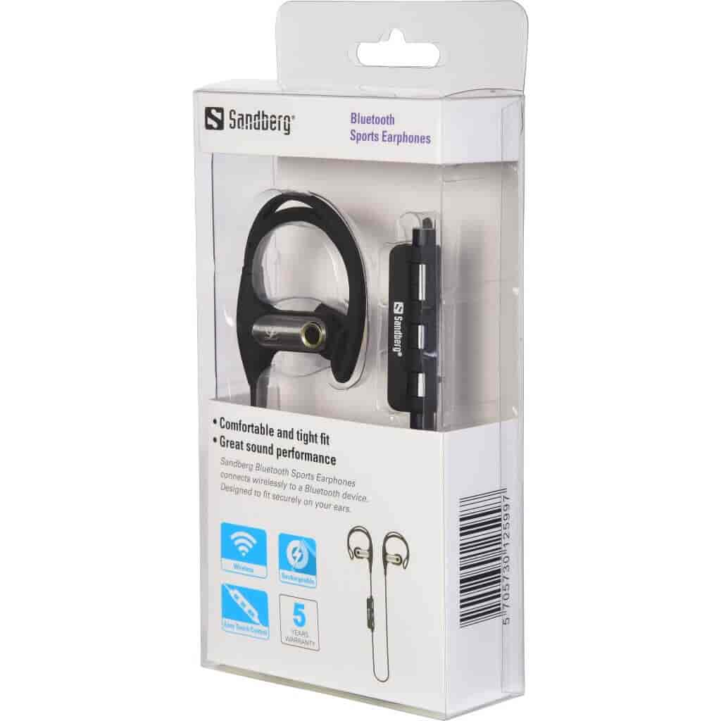 Sandberg Bluetooth Sports Earphones - god lyd og holdbarhed, perfekt til løbere.