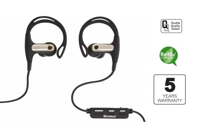 Sandberg Bluetooth Sports Earphones - god lyd og holdbarhed, perfekt til løbere.