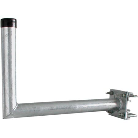 Galvaniseret vinkelbeslag (altanbeslag) til antenne, parabol, kamera mm. 50x450 mm.