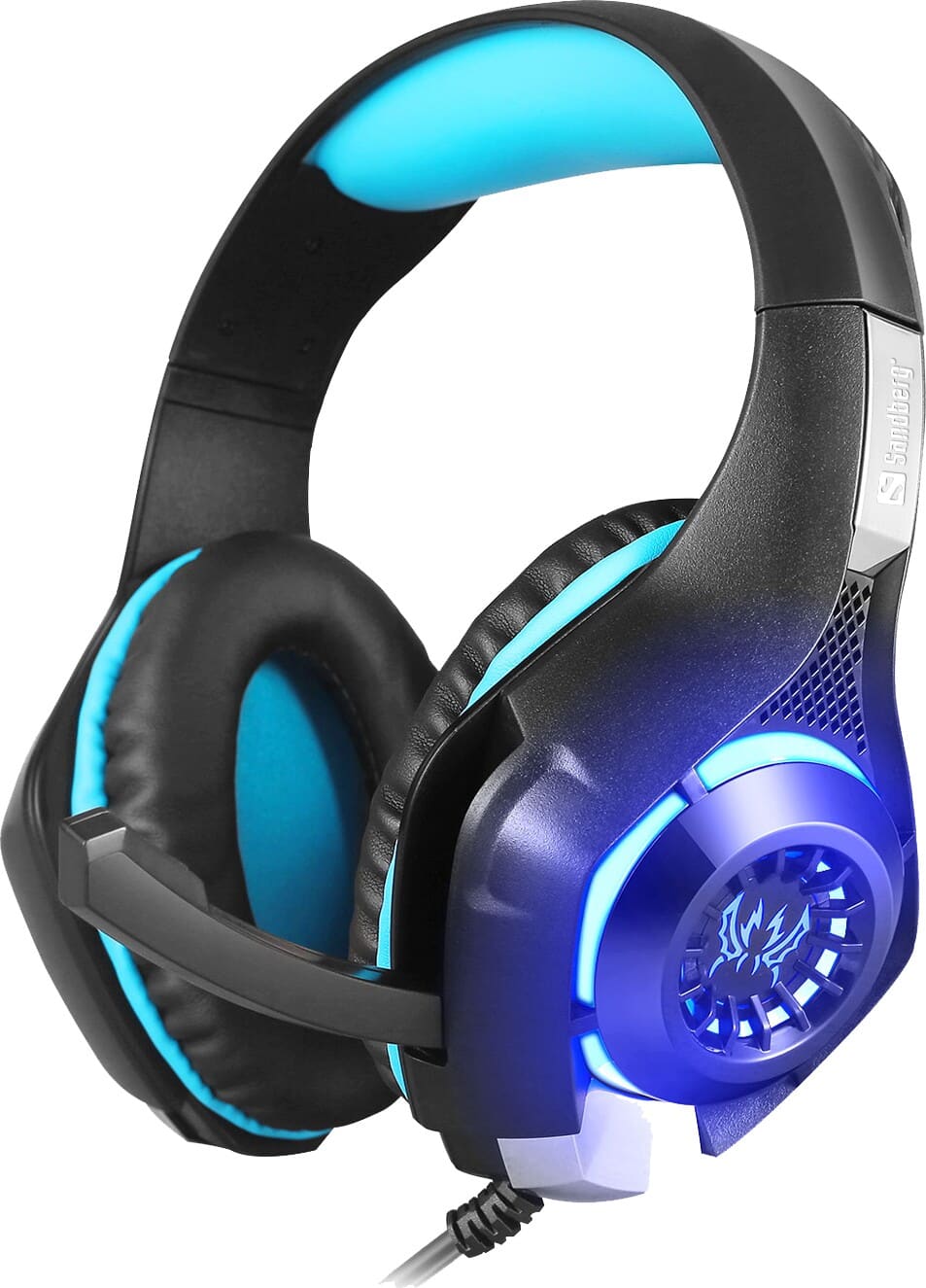 Sandberg Twister HeadsetThe Sandberg Twister Headset is a really stylish gaming headset, which provides an impressive stereo sound for a sublime gaming experience. A particularly sensitive microphone ensures that your opponents and allies can hear you clearly. The adjustable headband is equipped with a soft and comfortable padding, so the headset is comfortable to wear for many hours at a time. The earcups have a great built-in LED light. The headset connects with a standard MiniJack audio plug, and thus functions on both PCs and other equipment with a MiniJack audio output.Sandberg