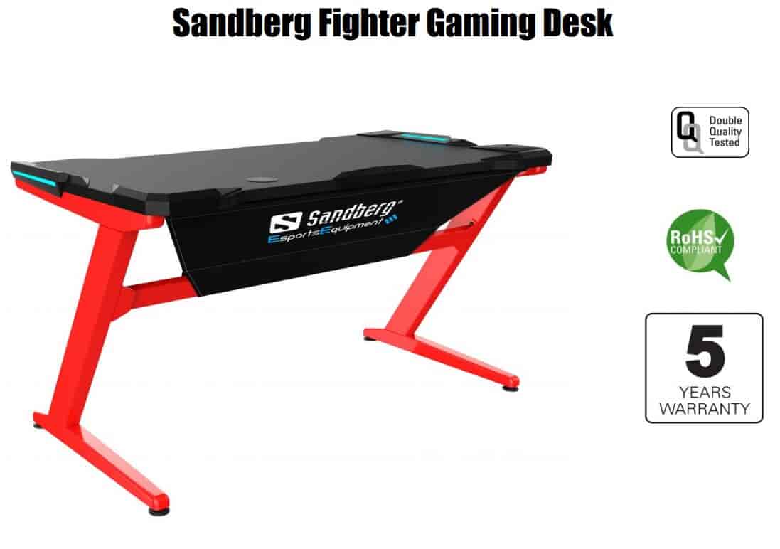 Sandberg Fighter Gaming Desk med LED lys