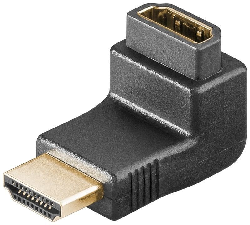 HDMI-HDMI angeled adaptor, moulded, gold plated