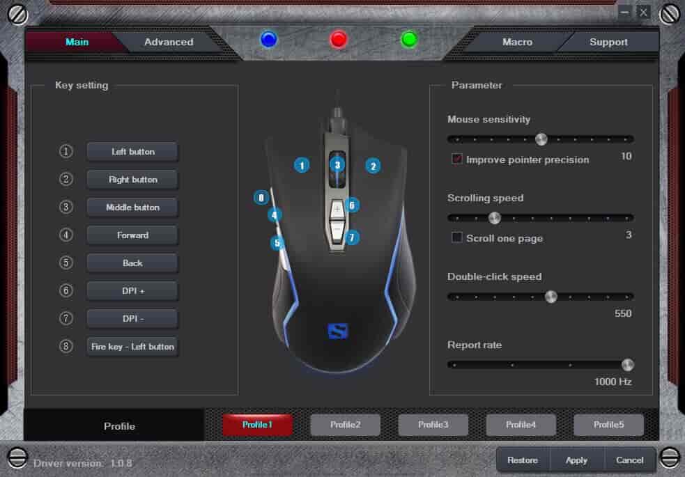 Sandberg Xterminator Mouse. Xterminator mouse kan opsættes via medfølgende software