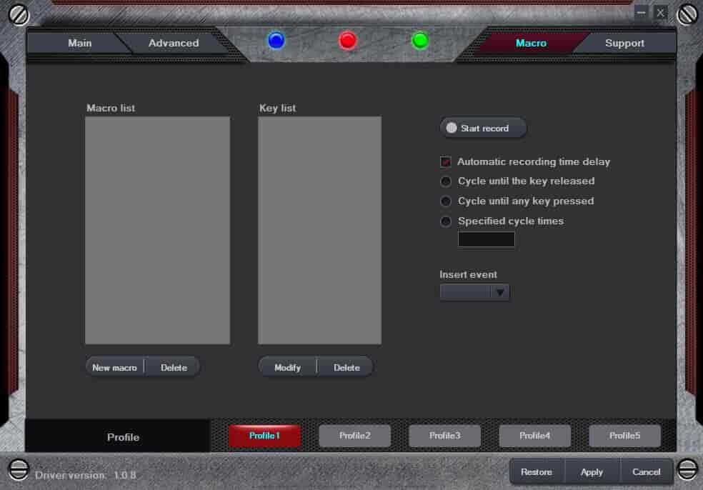 Sandberg Xterminator Mouse - opret makroer via software