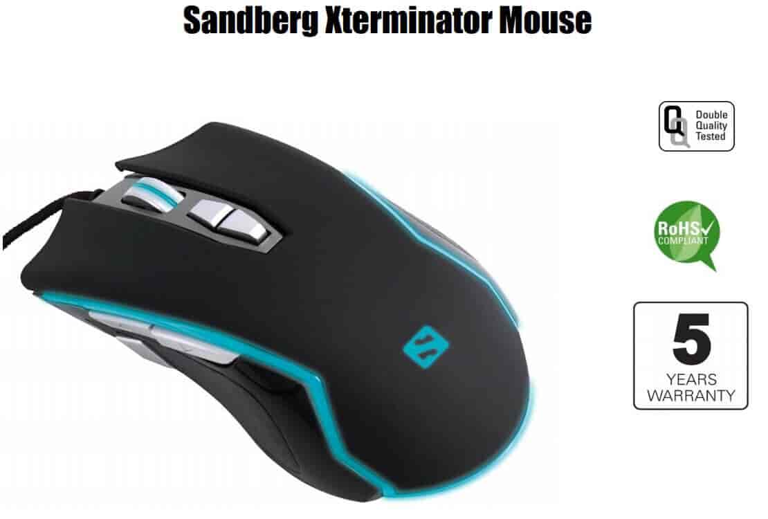Sandberg Xterminator Mouse - Xterminator mouse leveres med 5 års garanti fra Sandberg