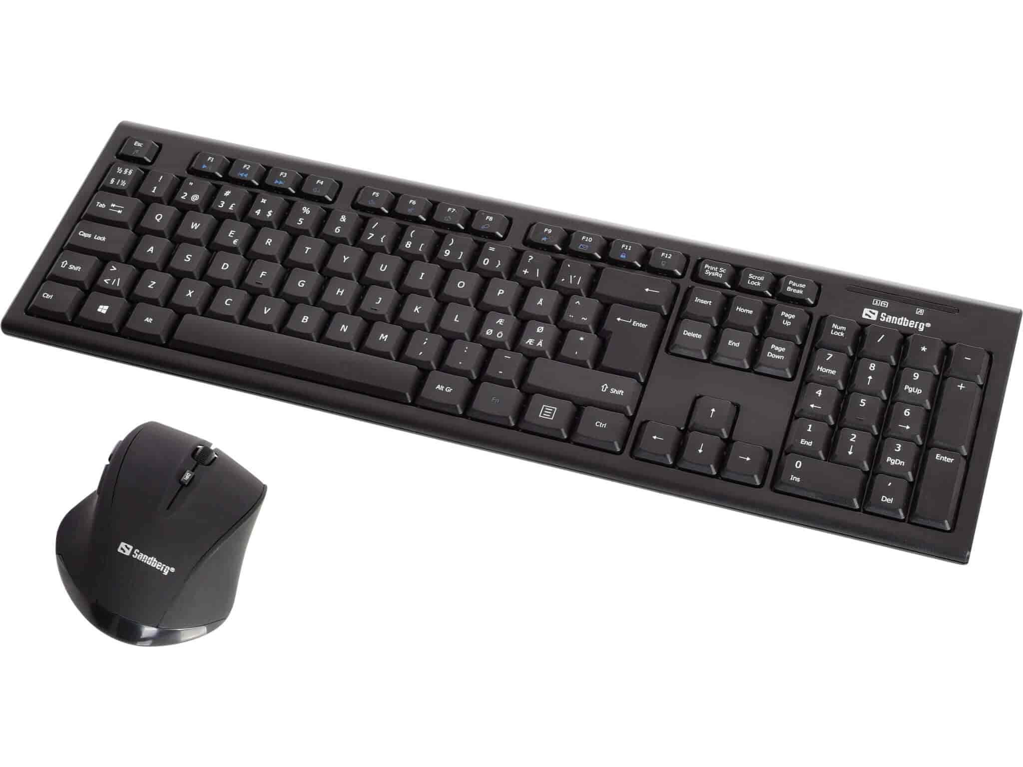 Wireless Office DesktopSet Nordic, trådløs mus og tastatur til kontoret,Sandberg