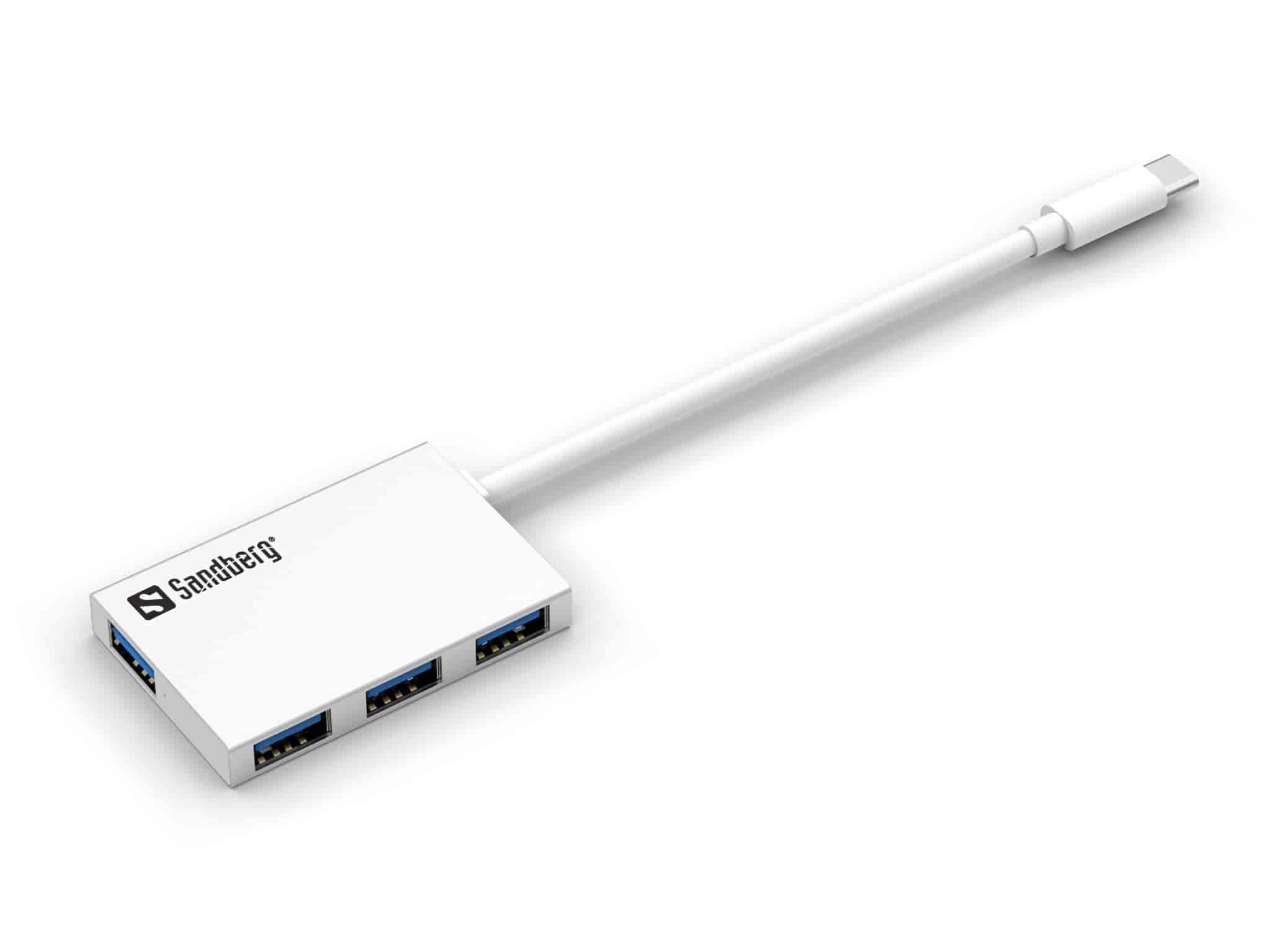 USB-C to 4 x USB 3.0 Pocket Hub, Sandberg