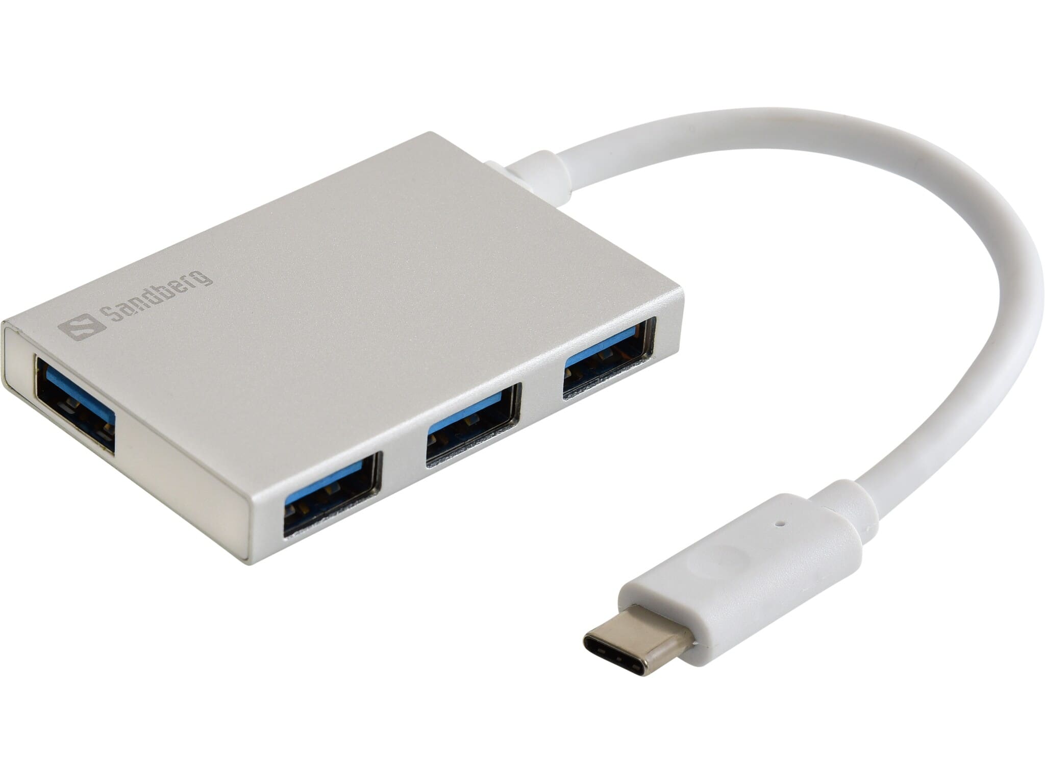 USB-C til USB 3.0 A Pocket hub. Tilslut 4 USB enheder til USB-C Sandberg