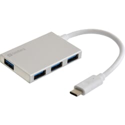 USB-C til USB 3.0 A Pocket hub. Tilslut 4 USB enheder til USB-C Sandberg