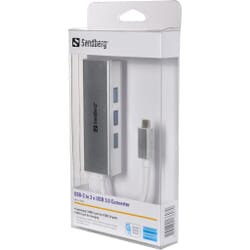 USB-C til 3 x USB 3.0 med strømstik - Sandberg
