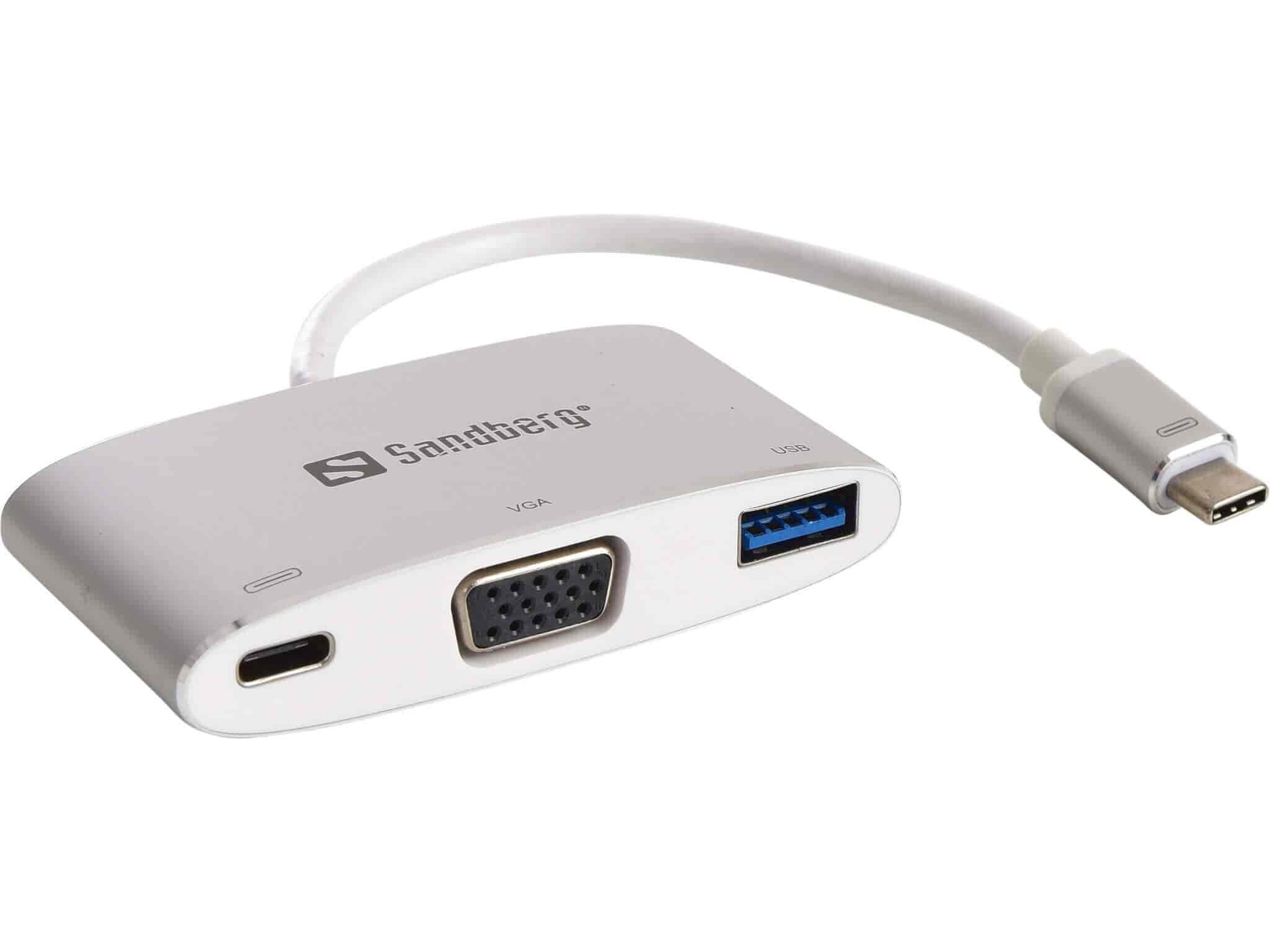 USB-C Mini Dock til VGA og USB A Sandberg