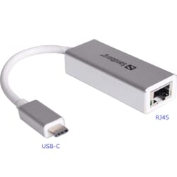USB-C RJ45 netværksadapter Sandberg 10 100 1000 Mbps 8023X