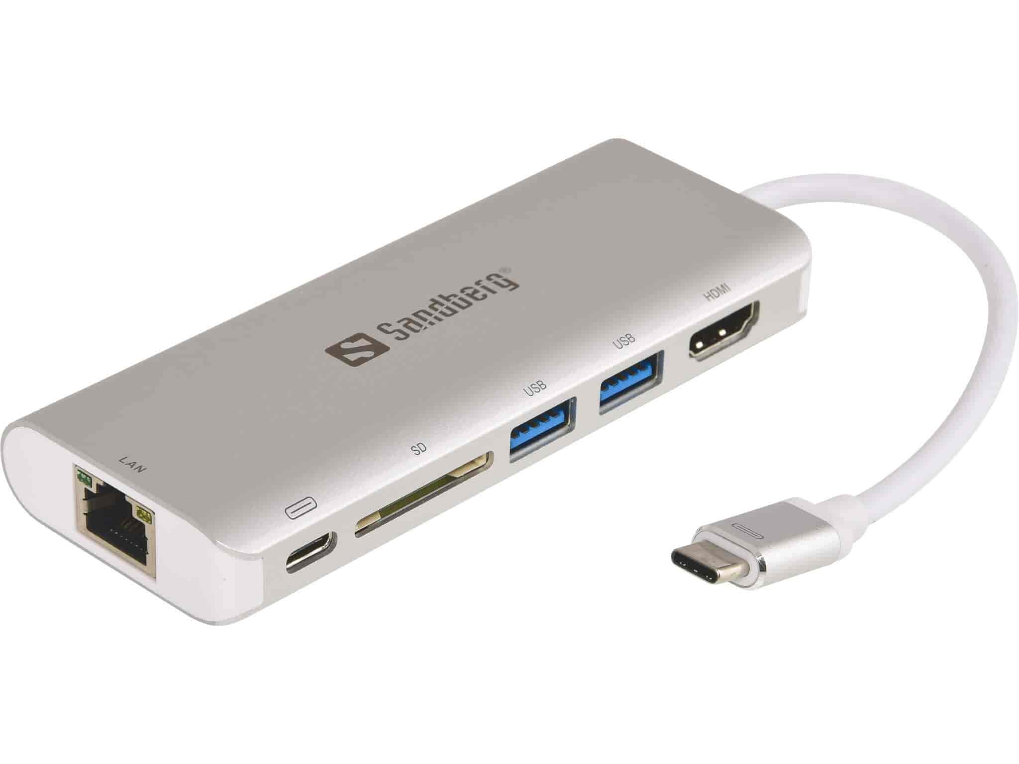 USB-C All-in-1 Dock, HDMI-LAN-SD-USB,61W,Sandberg
