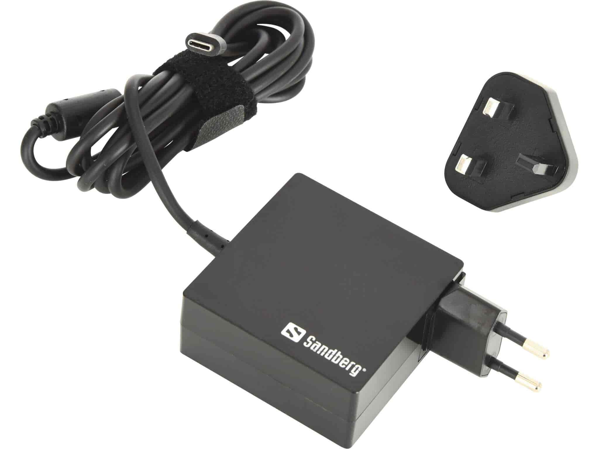 USB-C oplader 65W EU+UK, Sandberg