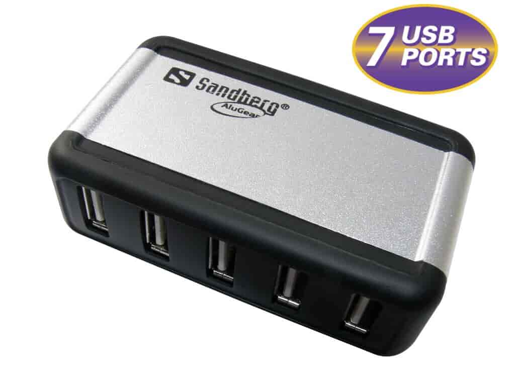 USB Hub AluGear 7 porte, Sandberg