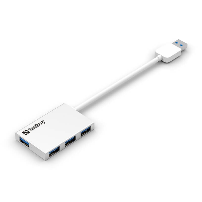 ports USB 3.0 Hub,flere porte, mere fart med USB 3.0,Sandberg