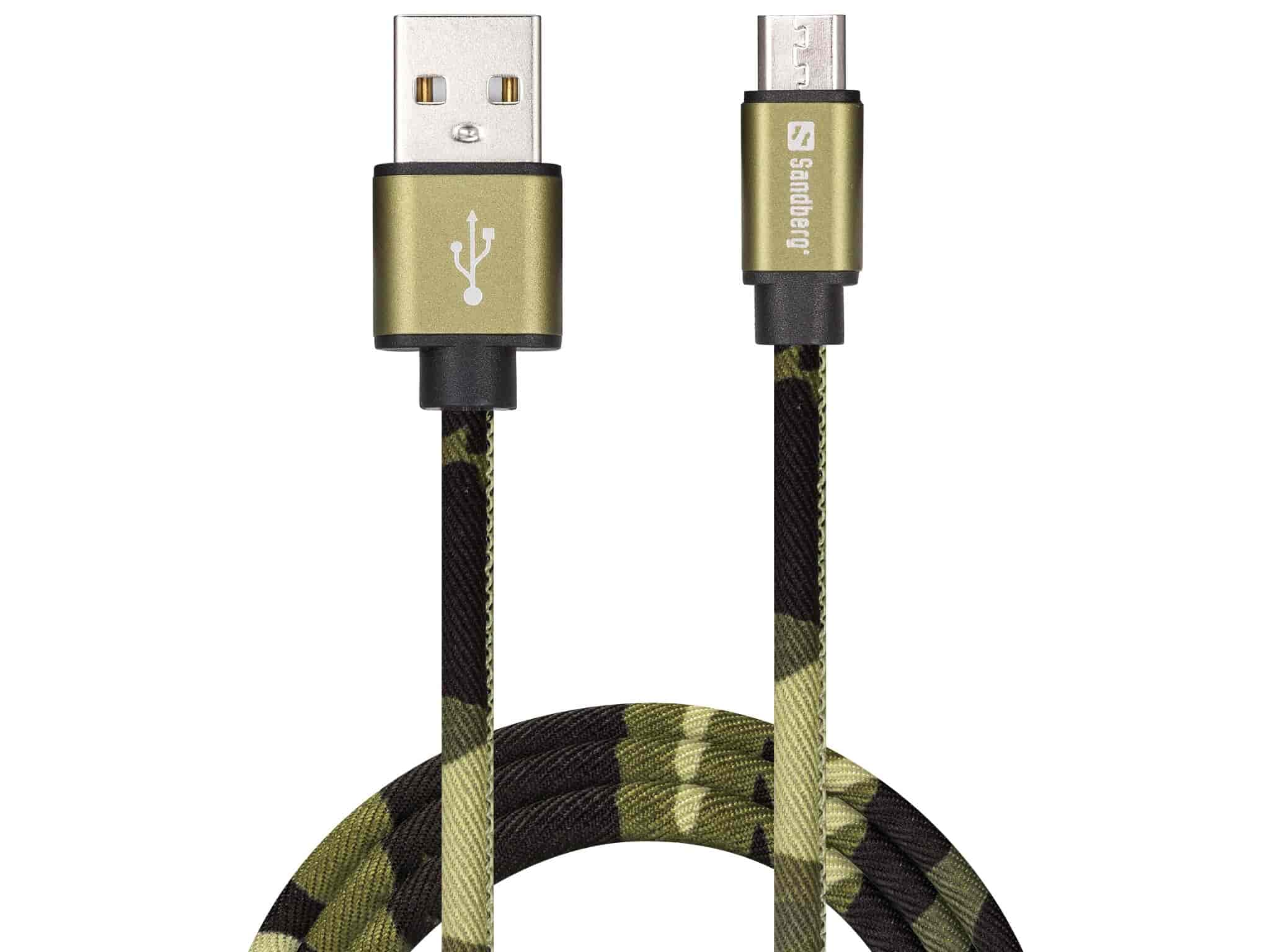 Sandberg Green Camouflage lade og datakabel Micro USB