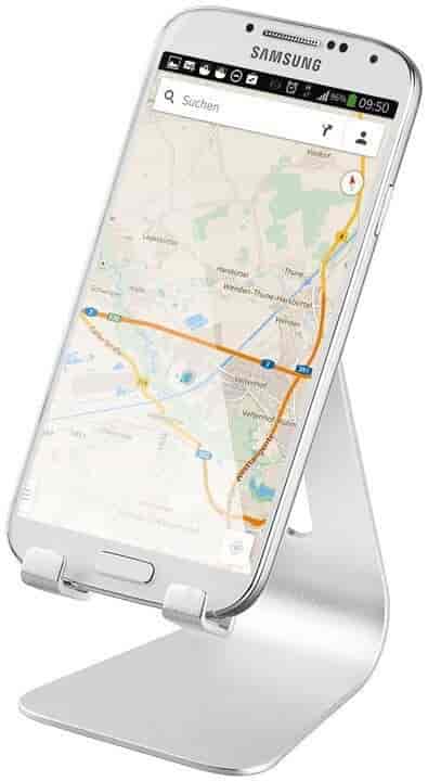 Smartphone holder - skrivebordsstand, sølvfarvet