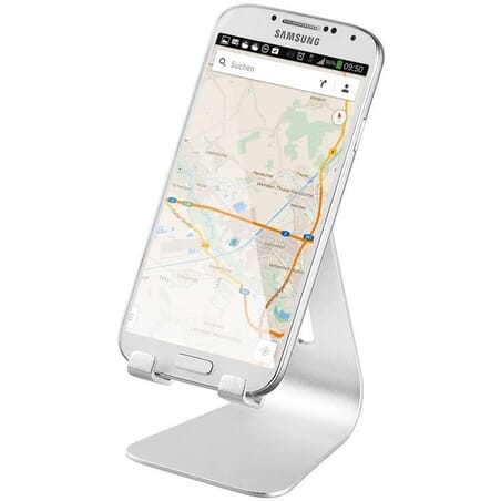 Smartphone holder - skrivebordsstand, sølvfarvet