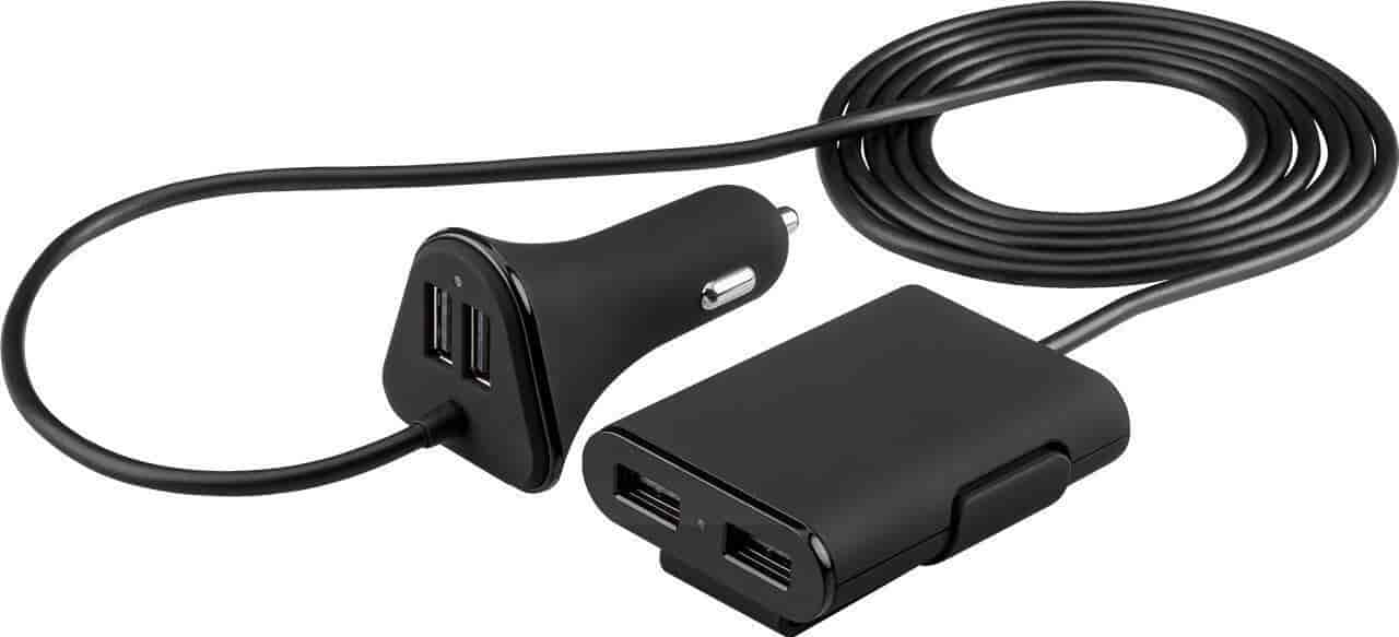Quad USB car charger 9.6 Amp. (4x2.4A.)