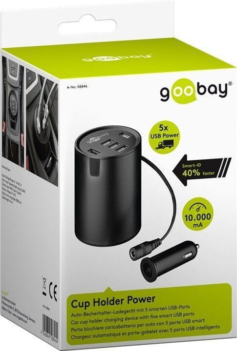  Opladning af mobil i bilen - Kopholder USB Power. Kopholder USB Power gør det nemt at oplade mobil i bilen. Høj kapacitet og hu