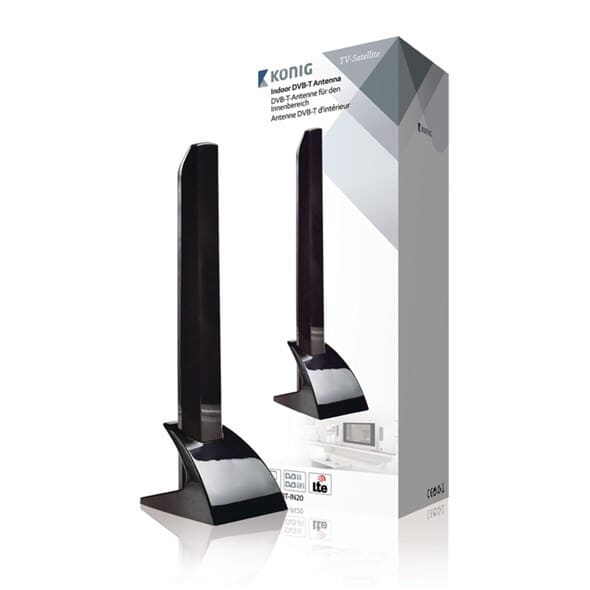 TV Stueantenne König DVB-T/T2 med 4G filter. DVB-T2 indendørs antenne stueantenne.