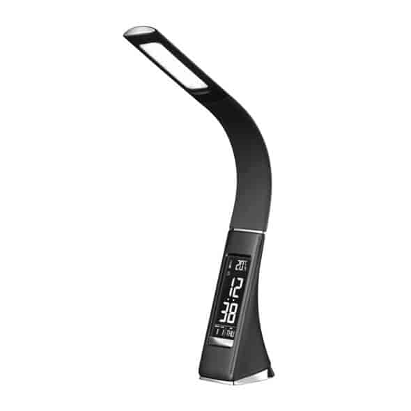 Bordlampe med LCD display, Sort