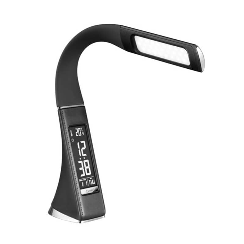 Bordlampe med LCD display, Sort. Flot og praktisk LED bordlampe med tid og datovisning. Bordlampe med LCD display, Sort. Flot og praktisk LED bordlampe med tid og datovisning.