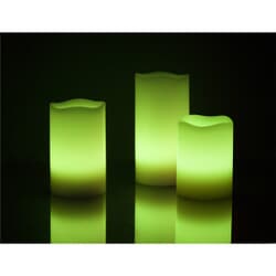 Natural wax LED light 12 colors, Set of 3 lights.