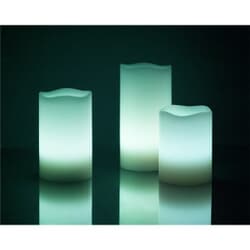 Natural wax LED light 12 colors, Set of 3 lights.