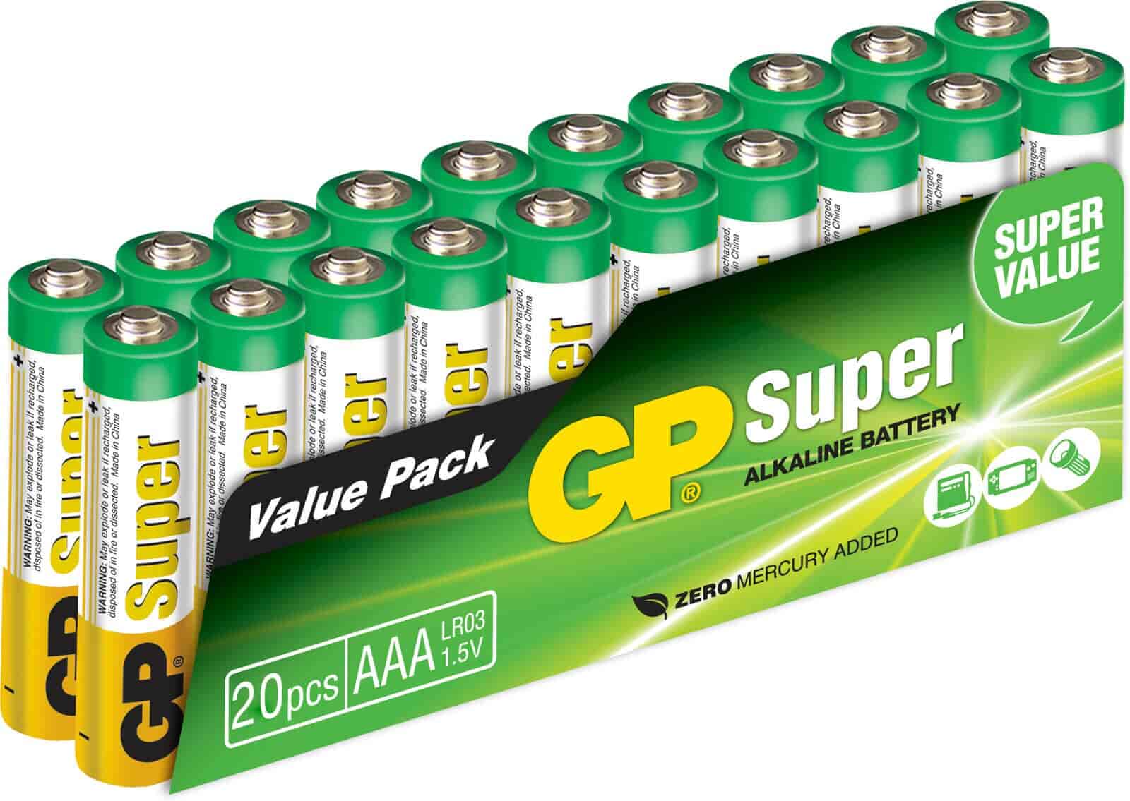 AAA Batteri 1.5 Volt - GP Super alkaline batteri AAA