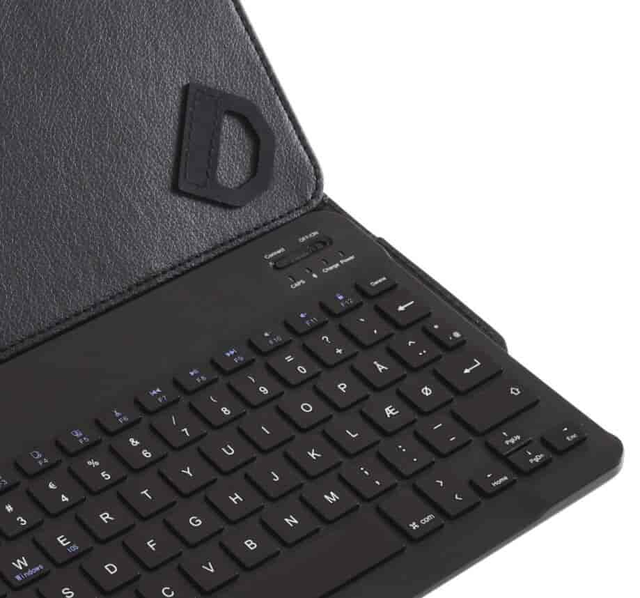 Bluetooth keyboard case 9 - 10.5". Bluetooth tastatur. Keyboard til tablets - med danske tegn - til en god pris