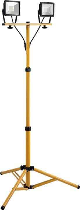 LED arbejdslampe justerbar højde - LED arbejdslampe på teleskopstativ. 2 x 20W
