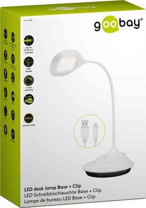 LED table lamp Base + Clip on, rechargeable.