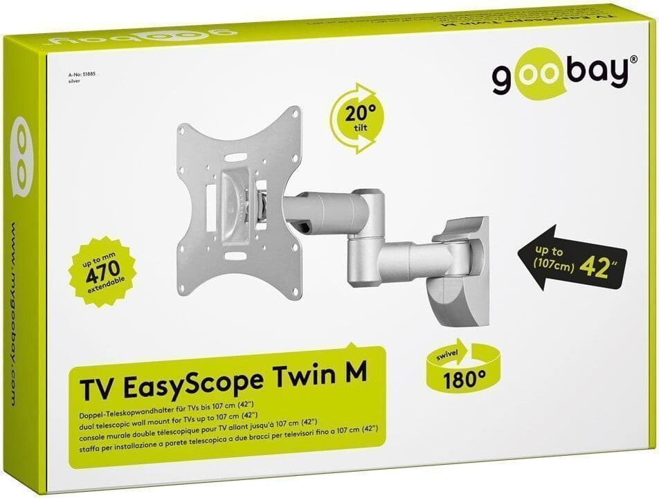 TV telescope wall mount EasyScope Twin M, Silver