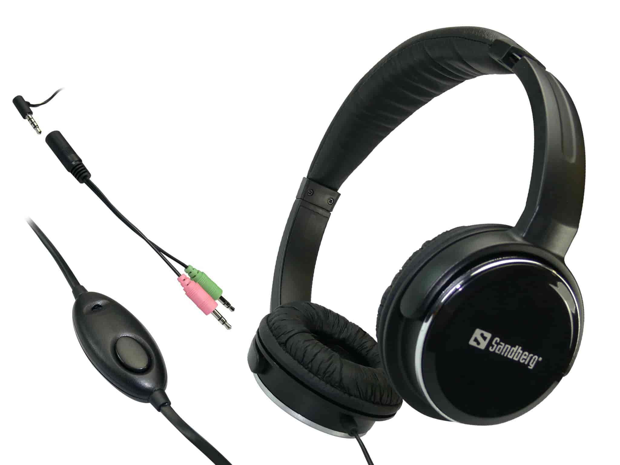 Sandberg Home'n Street Headset BlackWith Sandberg Home’n Street Headset you get great sound in a stylish headset. A padded headband and soft ear pads make the headset comfortable to wear even for extended periods of time. Can be connected directly to a smartphone. Adapter for PC included. The cable features a microphone and answer button for incoming calls, so you don't have to take the phone out of your pocket.Sandberg