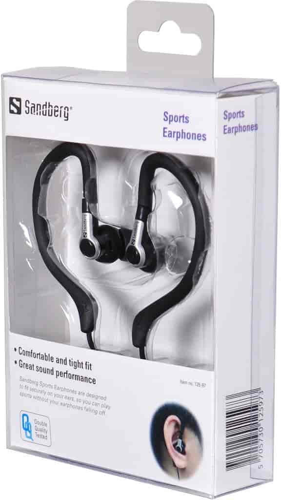 Sandberg Sports EarphonesSandberg Sports Earphones are designed to fit securely on your ears, so you can play sports without your earphones falling off. The sound quality is outstanding and the volume is easily adjusted using the inline volume control. Extra ear cushions and a detachable ear clip provide good flexibility and comfort. Compatible with all smart phones, MP3 players etc.Sandberg
