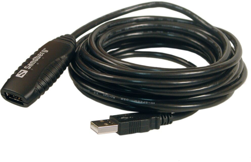 Sandberg Extension USB2.0 AA 5m(Active)A USB connection between a computer and a USB device cannot exceed 5 metres in length using normal cables. The Sandberg USB 2.0 Amplifier is an active extension cable that amplifies the signal and extends the USB connection by 5 metres. Simply connect the cable between your computer and the existing USB cable, allowing you to increase the distance up to 10 metres, whether you are using a USB 2.0 Hi-Speed or a USB 1.1 Full-Speed connection. The signal is amplified as soon as the cable is attached to the USB port what could be simpler!Sandberg