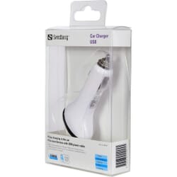 Sandberg Car charger USB 1000 mAWith the Sandberg Car charger USB, you’ll always have a USB charger to hand in your car whenever a portable device is running low on power.Sandberg